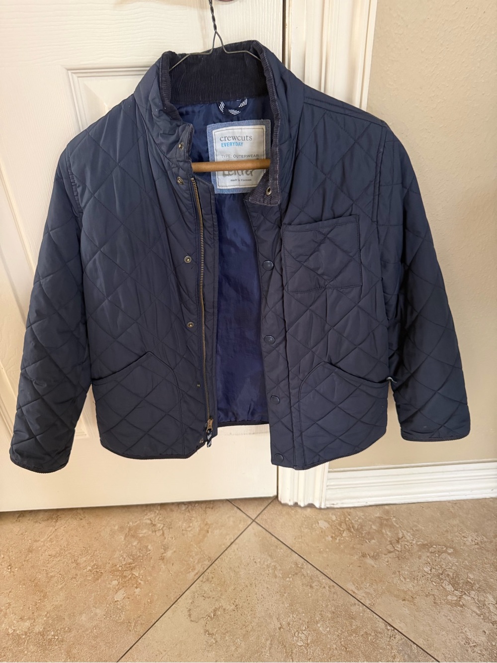Crew Cuts Navy Quilted Jacket - Boys